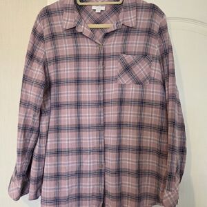 J. Jill Lavender Plaid Shirt